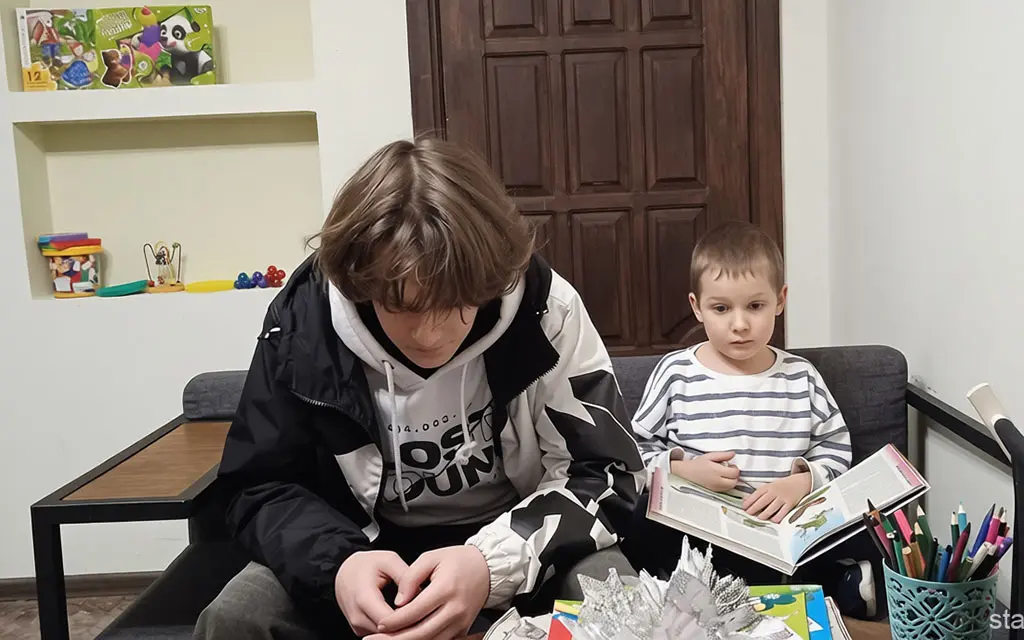 Timosha is reading a book