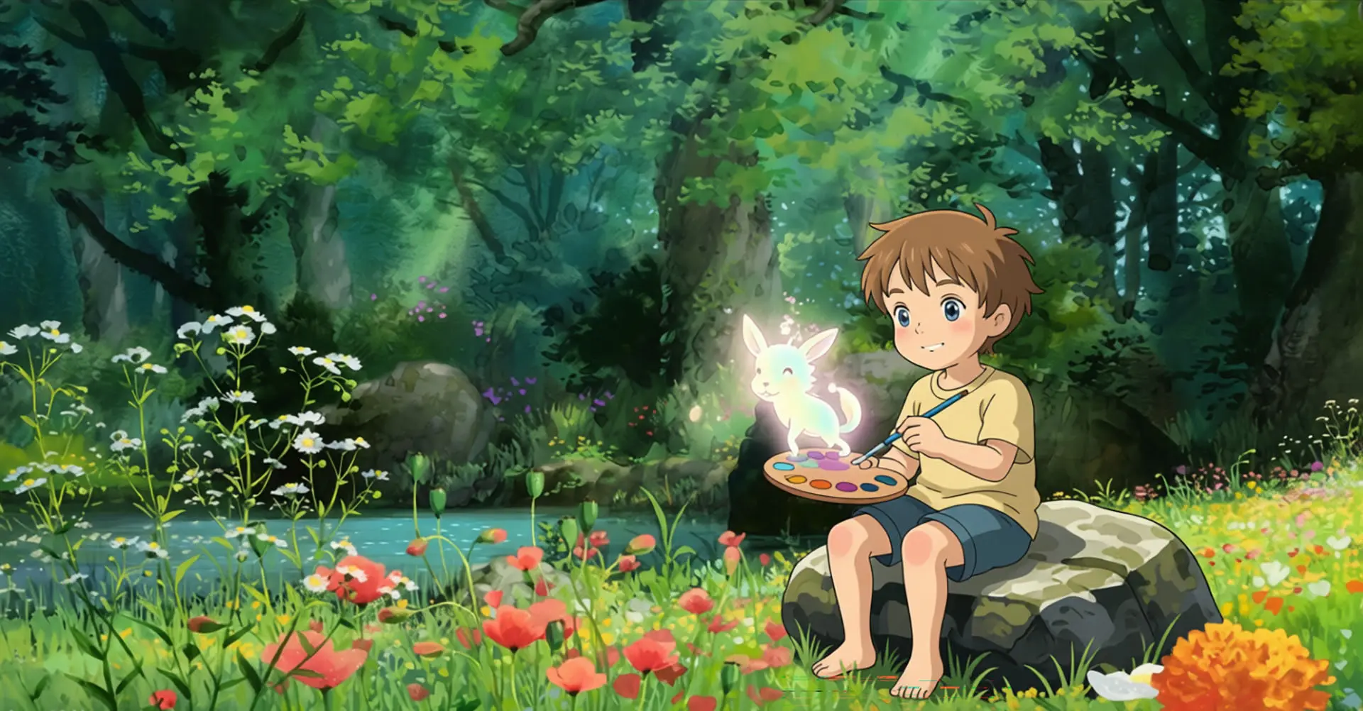 Timosha is drawing a magical creature cartoon picture