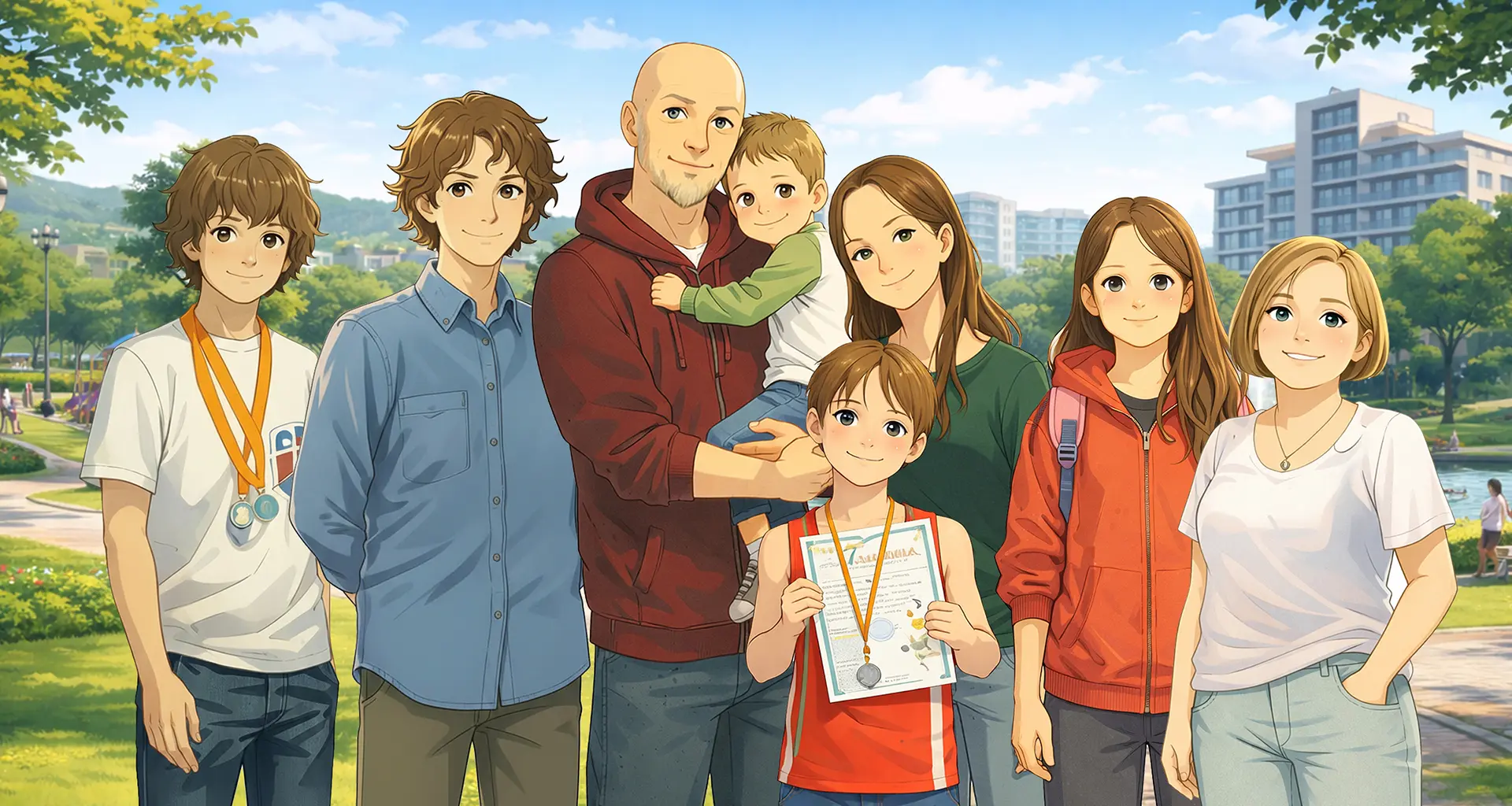 Timosha's Family cartoon portrait